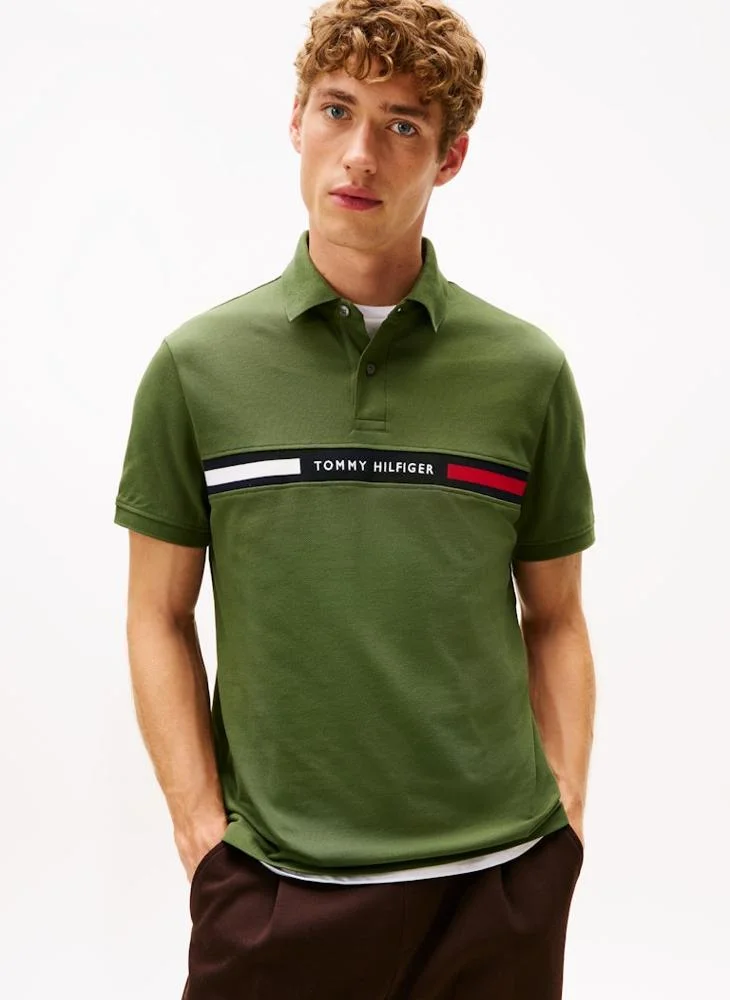 Regular Fit Logo Insert Pique Polo Shirt